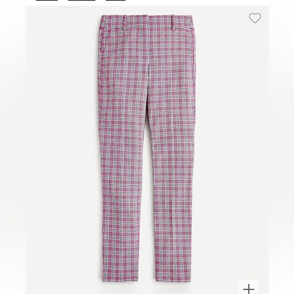 NWT JCrew Pink Plaid Cameron Pants